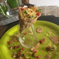 A picture of Healthy Papad cone chaat.