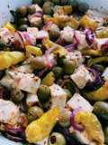 Baked feta cheese with olives 🤤