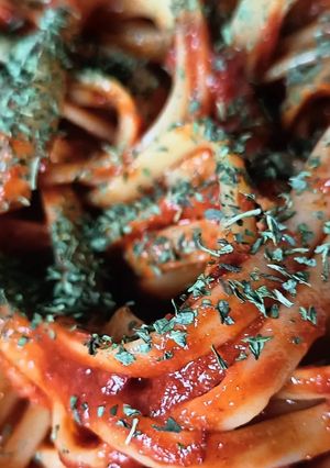 A picture of Pasta with Soy Sauce.