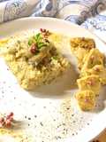 Quinoa alle spezie, con carciofini e bocconcini di pollo