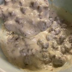 A picture of Mike’s Savory Sausage Gravy.