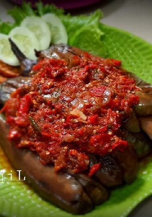 Foto resep Terong siram Sabel tomat terasi