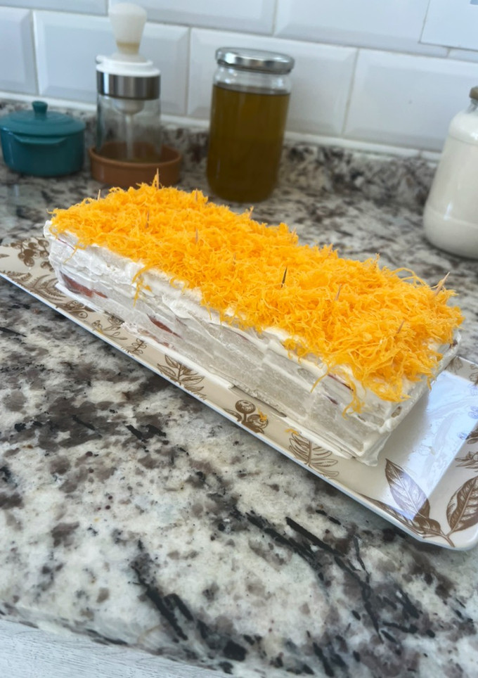 Una foto de Pastel de salmón ahumado