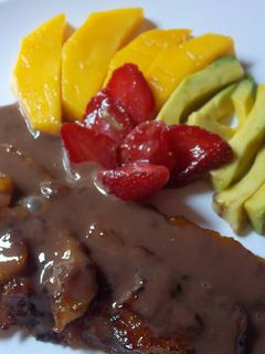Foto resep Fruit Steak with Chocolate Sauce
