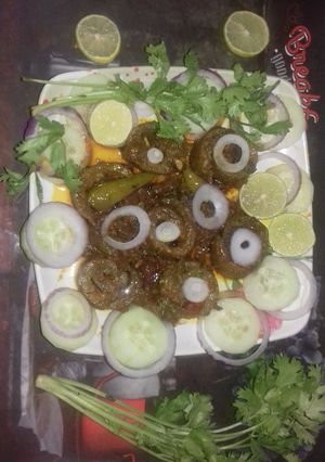 A picture of Stuffed bottle gourd.