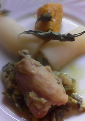 Una foto de Pollo a la naranja y curry
