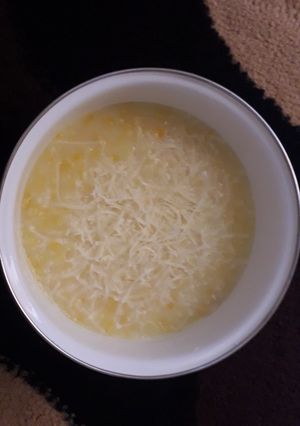 Foto resep Bubur jagung topping keju
