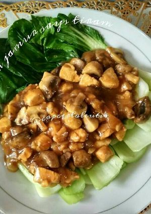 Foto resep Pokcoy ayam jamur saus tiram