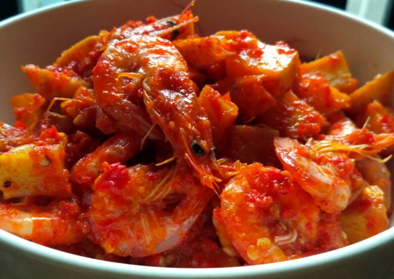 Balado Udang Kentang
