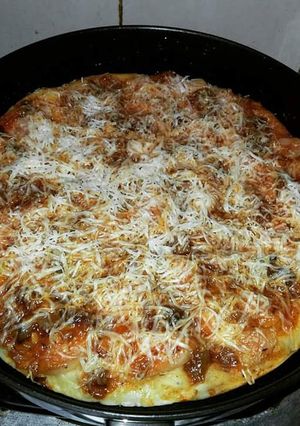 Foto resep Pizza cheese meat teflon