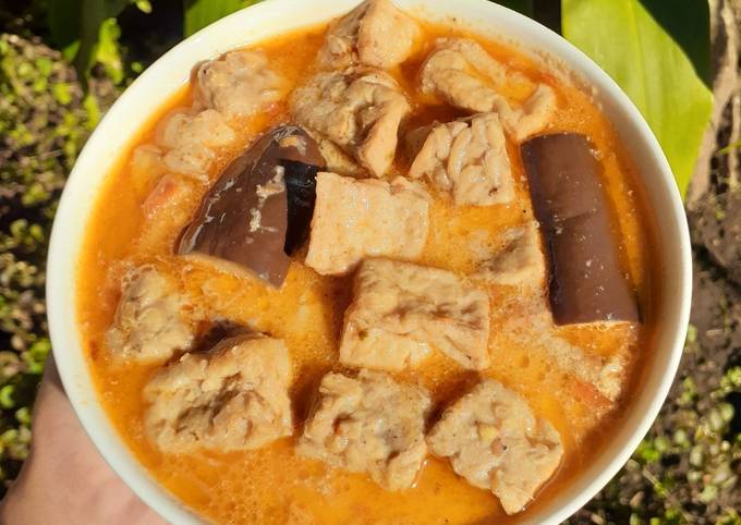 Resep: Sayur santan pedas (tahu, tempe, terong) Bunda Pasti Bisa