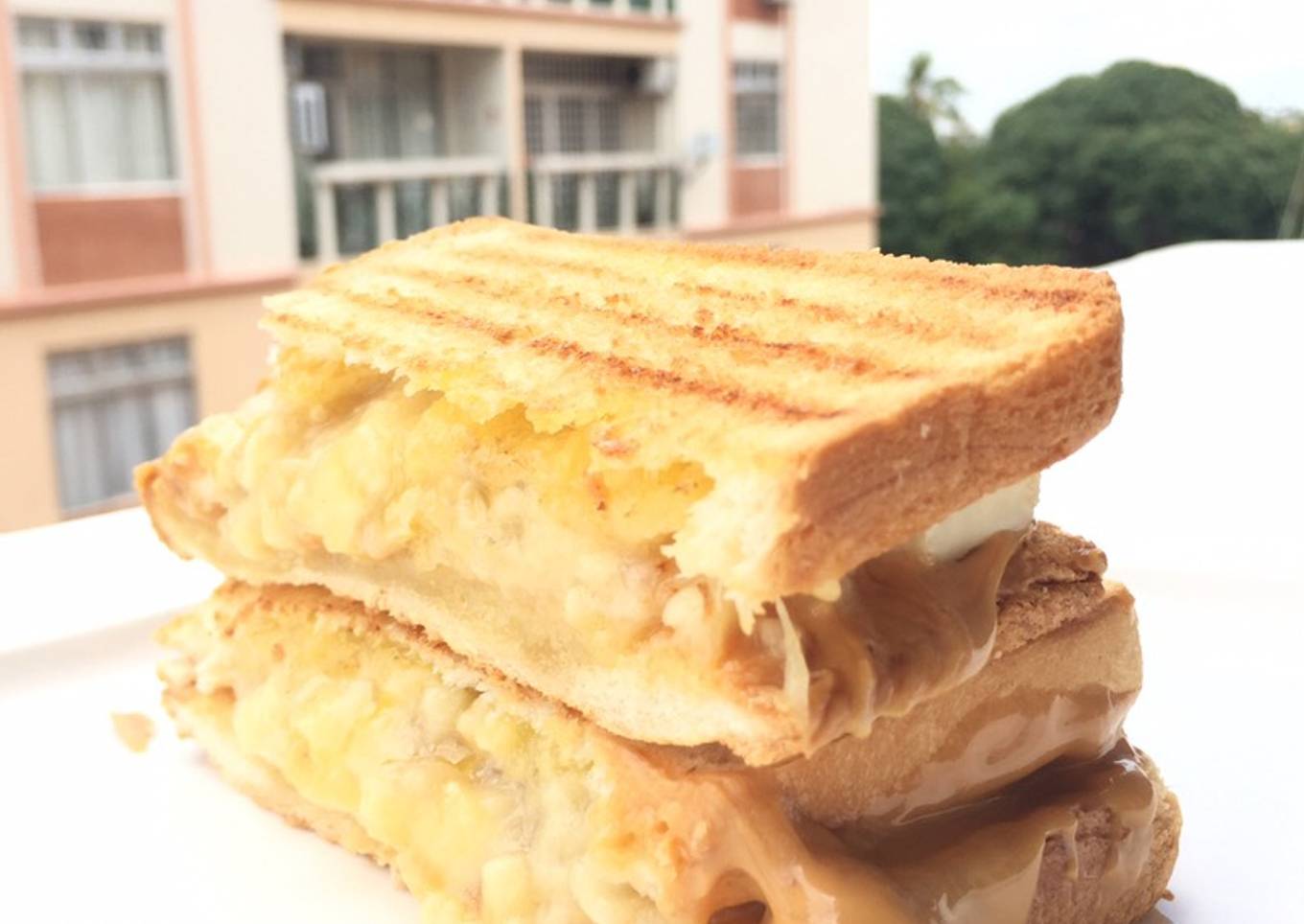 Peanut butter and banana sandwich