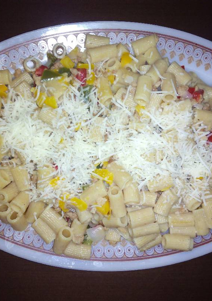 Una foto de Pasta integral con verdura y soja texturizada