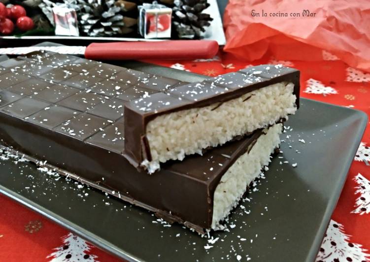 Turrón de coco y chocolate