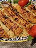 Persian Kababs with saffron rice (kebob Tabei)