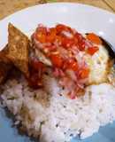 Tempe telor sambal matah
