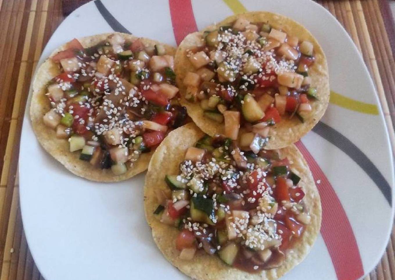 Tostadas de ceviche vegetariano