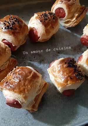 Une photo de Feuilletés apéritifs aux knackis 🌭