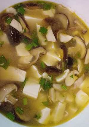 Hình của món Canh đậu làng Mơ nấu nấm tươi.
