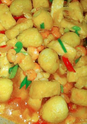 Foto resep Udang tahu telur puyuh saus Padang