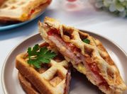 A picture of waffle sandwich