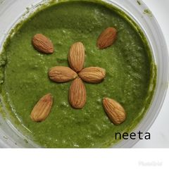 Coriander Almond green Chutney A picture of Coriander Almond green Chutney.