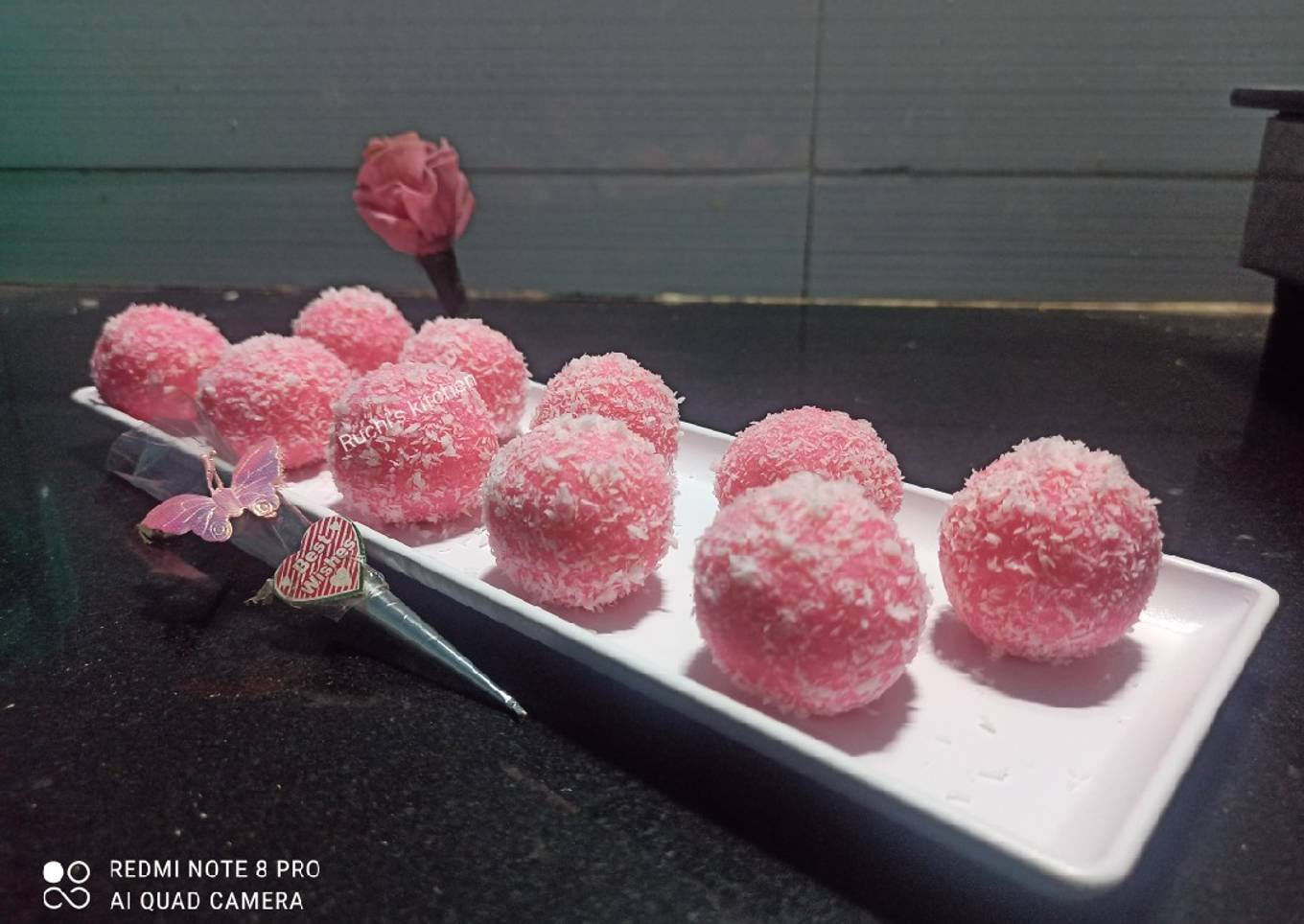 Rose Coconut ladoo