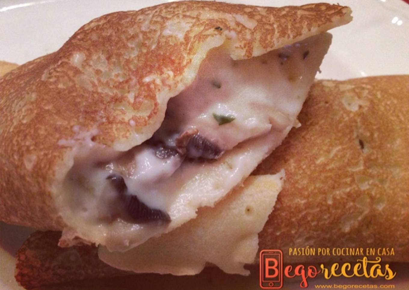 Crepes de bechamel y champiñón