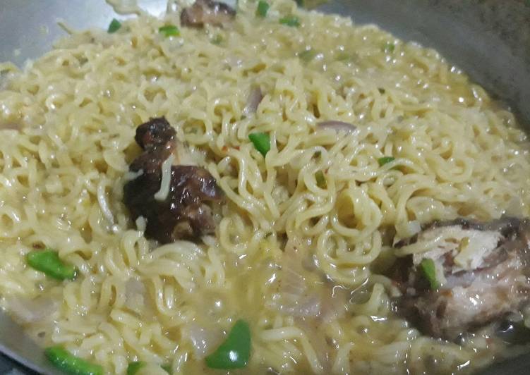 Recipe of Speedy Noddles with green pepper and chicken