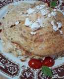 Tortino con creps di latte e farina di mandorle,albumi e feta