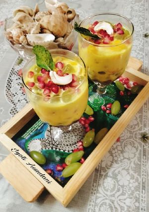 A picture of 🍓🍓 custard Dessert 🍪 (fruit custard ❤️).