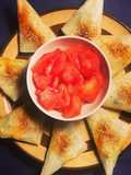 Vegetarian Filo Samosas Filled with Four Cheeses and Spinach
