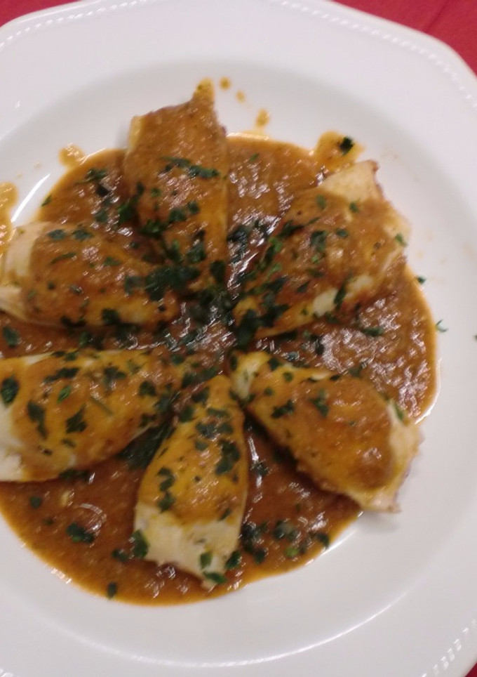 Una foto de Chipirones rellenos de bacalao