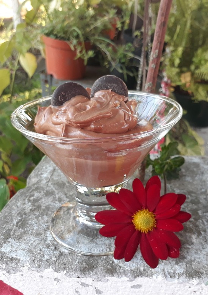 Una foto de Crema de chocolate y queso