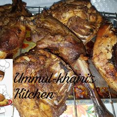 A picture of Roasted Guinea fowl parts.