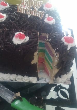 Foto resep Rainbow cake (kukus)