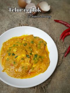 Foto resep Telur ceplok bumbu kuning