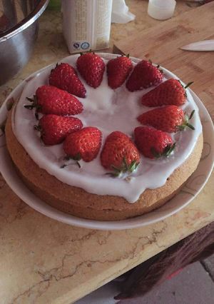 Una foto de Cake de fresas{草莓蛋糕}