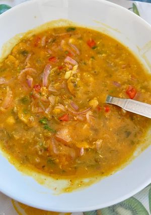 A picture of Barley Flour Dal Dhokali.