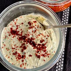 A picture of Microwave Aubergine Yoghurt Meze (Patlıcanlı Yoğurtlu Meze).