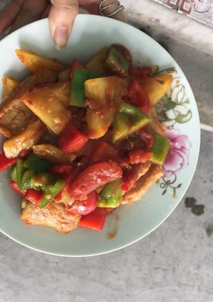 Hình của món Sườn chay sốt chua ngọt.
