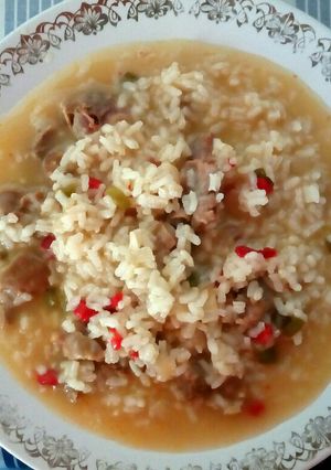 Una foto de Arroz caldoso con mollejas de pollo