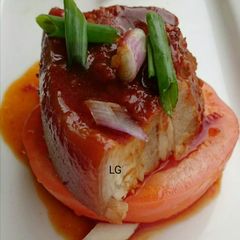 A picture of Pork Belly In Whisky Sauce.