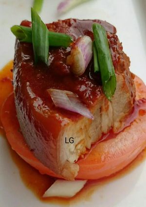 A picture of Pork Belly In Whisky Sauce.
