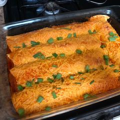 A picture of Buffalo Chicken Enchiladas.