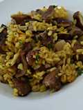 Arroz con pluma ibérica y setas shiitake