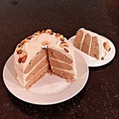A picture of Spice Layer Cake with Whipped Cream Apple Butter Frosting / Filling.