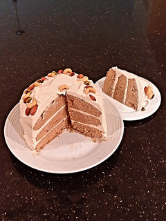 A picture of Spice Layer Cake with Whipped Cream Apple Butter Frosting / Filling.