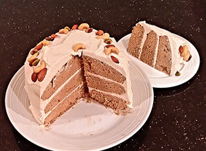 A picture of Spice Layer Cake with Whipped Cream Apple Butter Frosting / Filling.
