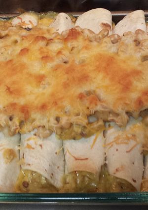 A picture of Simple but tasty chicken burritos.